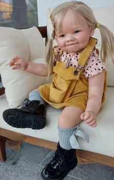 FBBD Kohandatud Piiratud Pakkumise 28inch Uuestisündinud Baby Doll Raya Käsi Juurdunud Blondid Juuksed Juba Valmis Nukk Erinevate Kleit