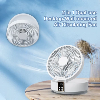Traadita Õhu Ventilaatori puldiga Tabel Fänn Punch-tasuta Seinale Paigaldatud Ringlusse Ventilaatori LED Valgus Kokkuklapitavad Fännid