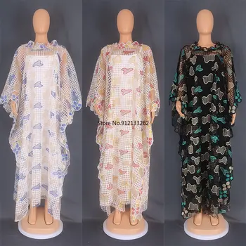 2023 Uus Pluss-Suurus 2 Tükki Aafrika Silma Maxi Kleit Naistele Elegantne Daam Pulm Õhtu Pool Kleidid Aafrika Pits Riided