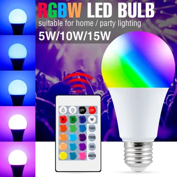 220V RGB LED lambipirn E27 Lamp 110V Tähelepanu keskpunktis IR Remote Control Lampada 16 Värvi LED Värviline Pirn 5W 10W 15W Home Decor