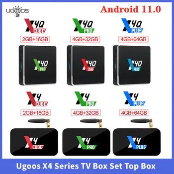 Ugoos X4Q Pro Smart Set Top Box Android 11 X4Q Pro 4GB 32GB X4QPlus 4GB 64GB DDR4 Amlogic S905X4 WiFi BT5.1 1000M 4K TV Box