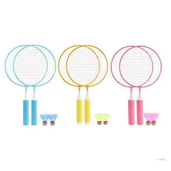 M5TC 1Pair Lapsed Lapsed Sulgpalli Reket + 2tk Badmintons Set Väljas Fitness Mänguasi