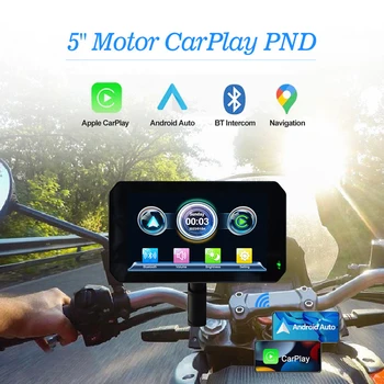 5 Tolline Mootorratta GPS Navigation IPX7 Veekindel, Mootorratta Traadita Apple CarPlay / Android Auto Kaasaskantav Mootorratta GPS-Ekraan