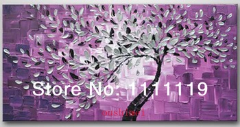 Käsitsi Maalitud Moodne Lilla Tree Õli Lõuendil Maali Maastikumaal Käsitöö Abstraktse Seina Art Nuga Taim Tree Pildid