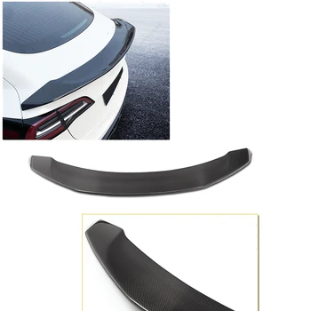 Pagasiruumi Tagumine Spoiler Tiiva Tesla Model 3 2017-2023 Päris Carbon Fiber Auto Tagaluugi Klapp Canard Decklid Lid Trim Kit Splitter Huule