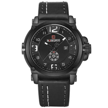 Quartz Watch Meeste Top Luksus Brändi Sport Sõjalise Quartz Watch Meeste Automaatne Kalender Nahast Rihm Watch Reloj HombreNF9099