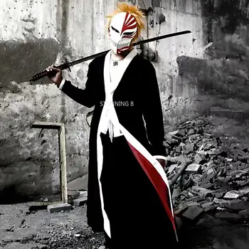 Anime Cosplay Valgendi Kostüümid Ichigo Kurosaki Õõnes Halloween Kostüümid Mask Topid ja Püksid Rolli Mängida Riided Partei Vormiriietus