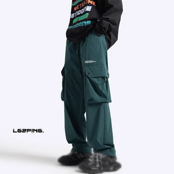 2023 Hip-Hop-Ameerika Stiilis Cargo Püksid Meeste High Street Trend Suured Taskud Sirge jalg Püksid Mood Mees Pant