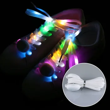 1 Paar Luminestsentsmaterjalide Shoelace süttib Kingapaelad LED Paelad Multi-värviline Vilkuv Nailon Shoestrings Öösel Väljas Joosta Sport