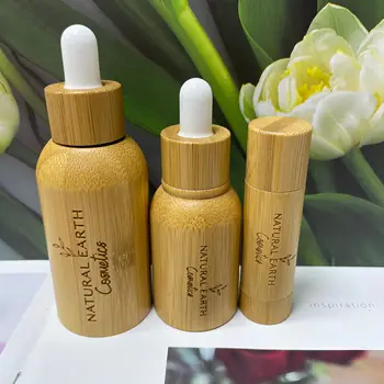 3g 5g 6g Bambusest Palsam Huulepulk Toru huuleläige Meik Vahendid Kosmeetika Tühi Huulepulk Toru bambusest huuleläige konteiner graveerimine logo
