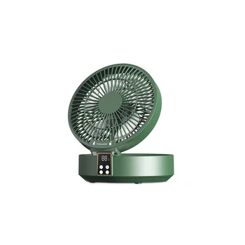 Kaugjuhtimispult Traadita Ringleva Õhuga Jahutus Ventilaator LED Valgus, Kokkuklapitavad Elektrilised Seina-Paigaldatud Ventilaator Desktop Fan Roheline