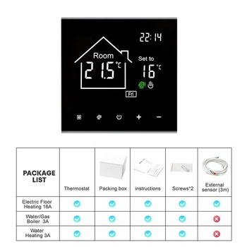 Ükski Termostaat Termostaadid Kütte IP20 LCD Termostaadi Smart Touch Nupud WLAN Seina Suu Wifi Termostaat