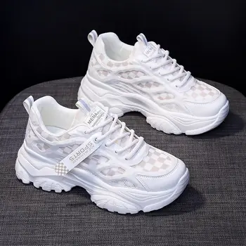 kevadel ja sügisel 2023 uus paks-baseeruv valge retro kingad, vabaaja-spordi jalanõud korter kingad