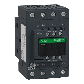 LC1DT80AE7 Kontaktor, TeSys Deca, 4P(NR 4), AC-1, 0-440V, 80A, 48V AC 50/60Hz coil