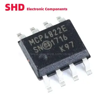 5TK MCP4822 MCP4822E MCP4822-E/SN MCP4822T-E/SN SOIC-8 Digitaal-Analoog Muundurid - Dual DAC 12-bit DAC SMD IC