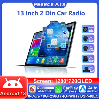 13 Inch Auto Raadio 2 Din Android 2K Puutetundlik Ekraan, Auto Multimeedia Mängija, Toyota, Volkswagen Hyundai ja Kia Nissan Honda Lada Ford