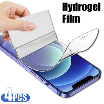 4TK Hüdrogeeli Film iPhone 13 12 11 Pro Max Screen Protector for iPhone 7 8 Plus Xs Max X 13 12 Mini SE 2020 kaitsekile