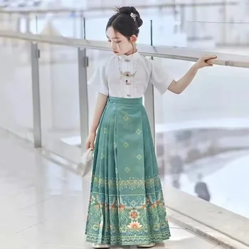 Laste Hiina Hanfu Mamianqun sobiks tüdruk imitatsioon Hiina Mingi Dünastia Hanfu kleit ülikond