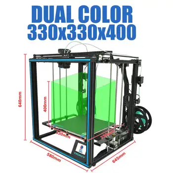 Tronxy X5SA-2E 2 in 1 Out Ekstruuderis Kaks Värvi Pea Dual Trükkimine 3D Printer DIY Komplektid koos Super Silent Suure Täpsusega Funktsioon