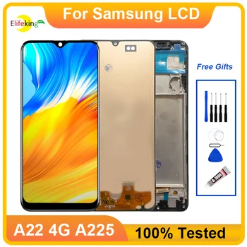 A225 LCD-Ekraaniga Samsung Galaxy A22 4G A225 Ekraan Puutetundlik SM-A225F SM-A225F/DS Digitizer Assamblee Osad Raam