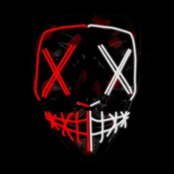 Hõõguv Anonüümseks Nägu EL Traat Purge Mask Cosplay Partei Asjade Helendav LED Varjatud Mask Halloween Teenetemärgi