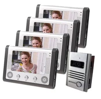 7 Tolline LCD Ekraan-1V4 Intercom Traadiga Video Ukse Telefon