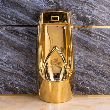 Kuld Uriini Cup Integreeritud Induktsiooni Põranda-Alalise Euroopa-Stiilis Keraamilised Luksuslik Kuld Smart Pissuaari Deodorant Meeste Pissuaari Lehtri