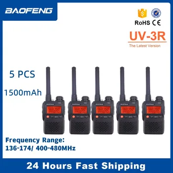 5tk Baofeng UV-3R Mini Walkie Talkie Dual Band VHF/UHF Communciator 136-174MHz 400-480MHz VOX Kompaktne, FM-Kaasaskantav kahesuunaline Raadio